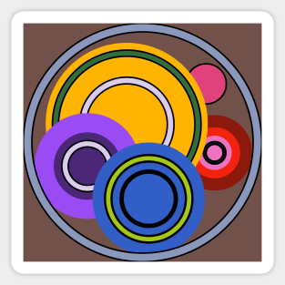 abstract circles and rings pattern Sticker